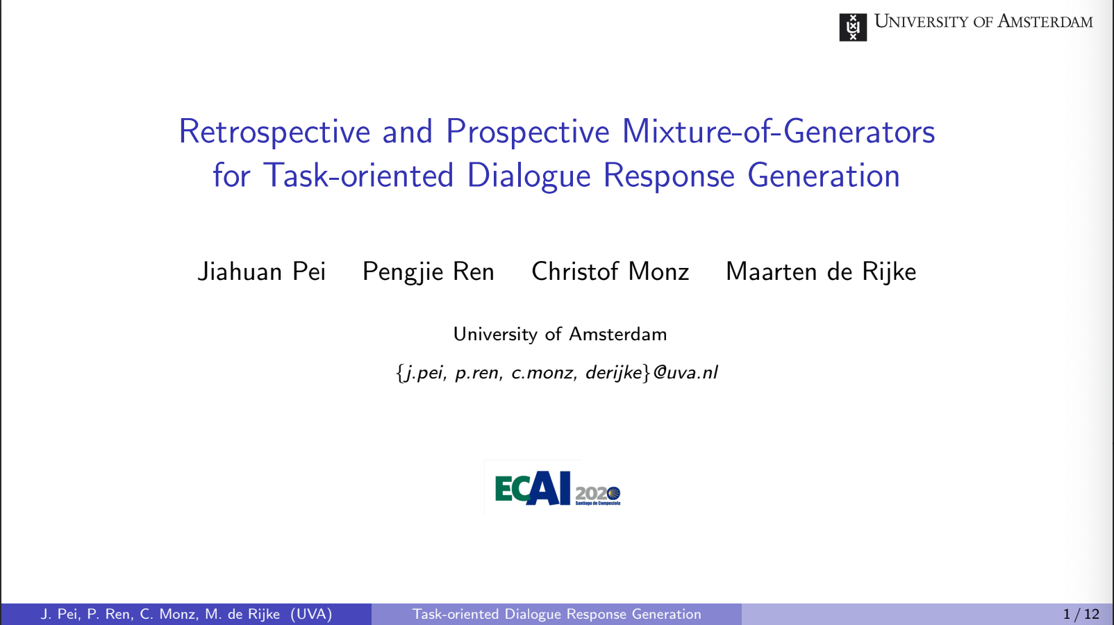 Retrospective and Prospective Mixture-of-Generators for Task-oriented Dialogue Response Generation
